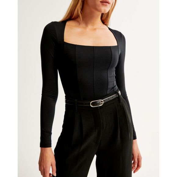 Abercrombie & Fitch Squareneck Corset Bodysuit Size Medium - Picture 1 of 7
